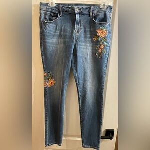 Old Navy Embroidered Rockstar Midrise Jeans Sz 12 EUC